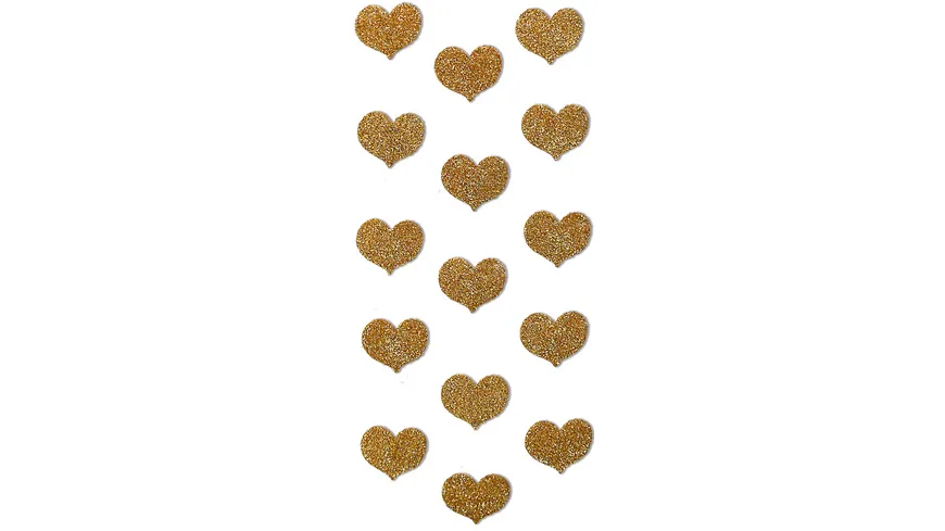 RÖSSLER Sticker Glitter-Herzen Gold