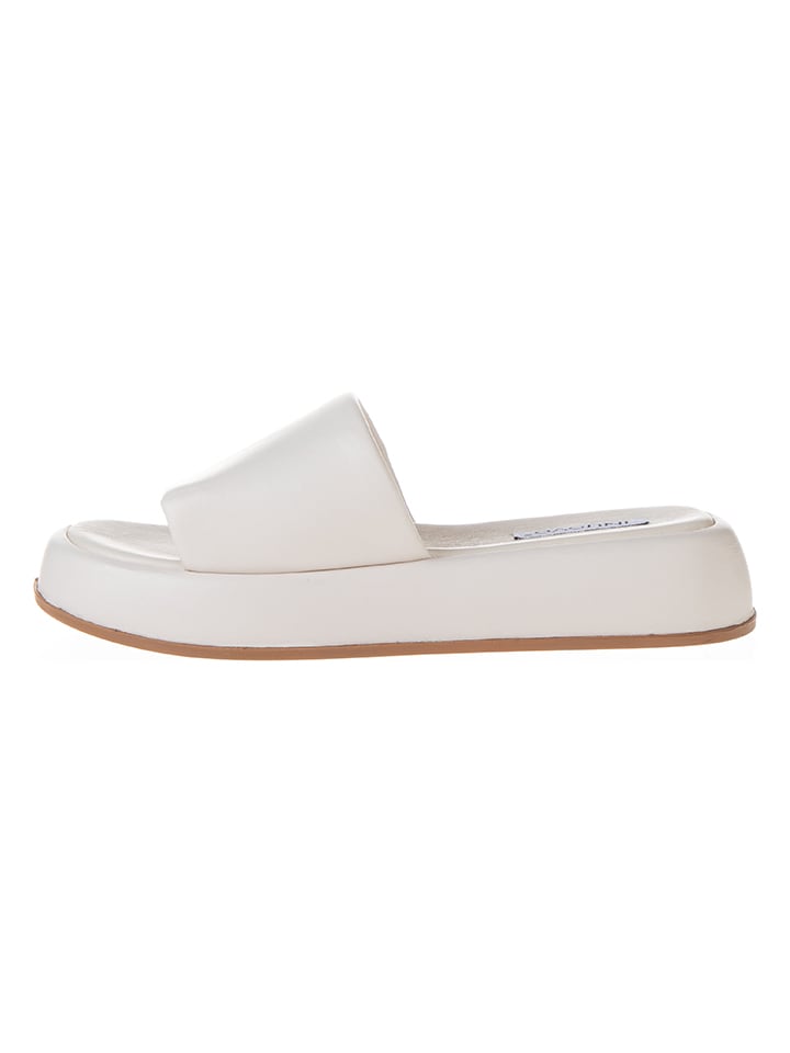 INUOVO Leder-Pantoletten in Creme günstig kaufen