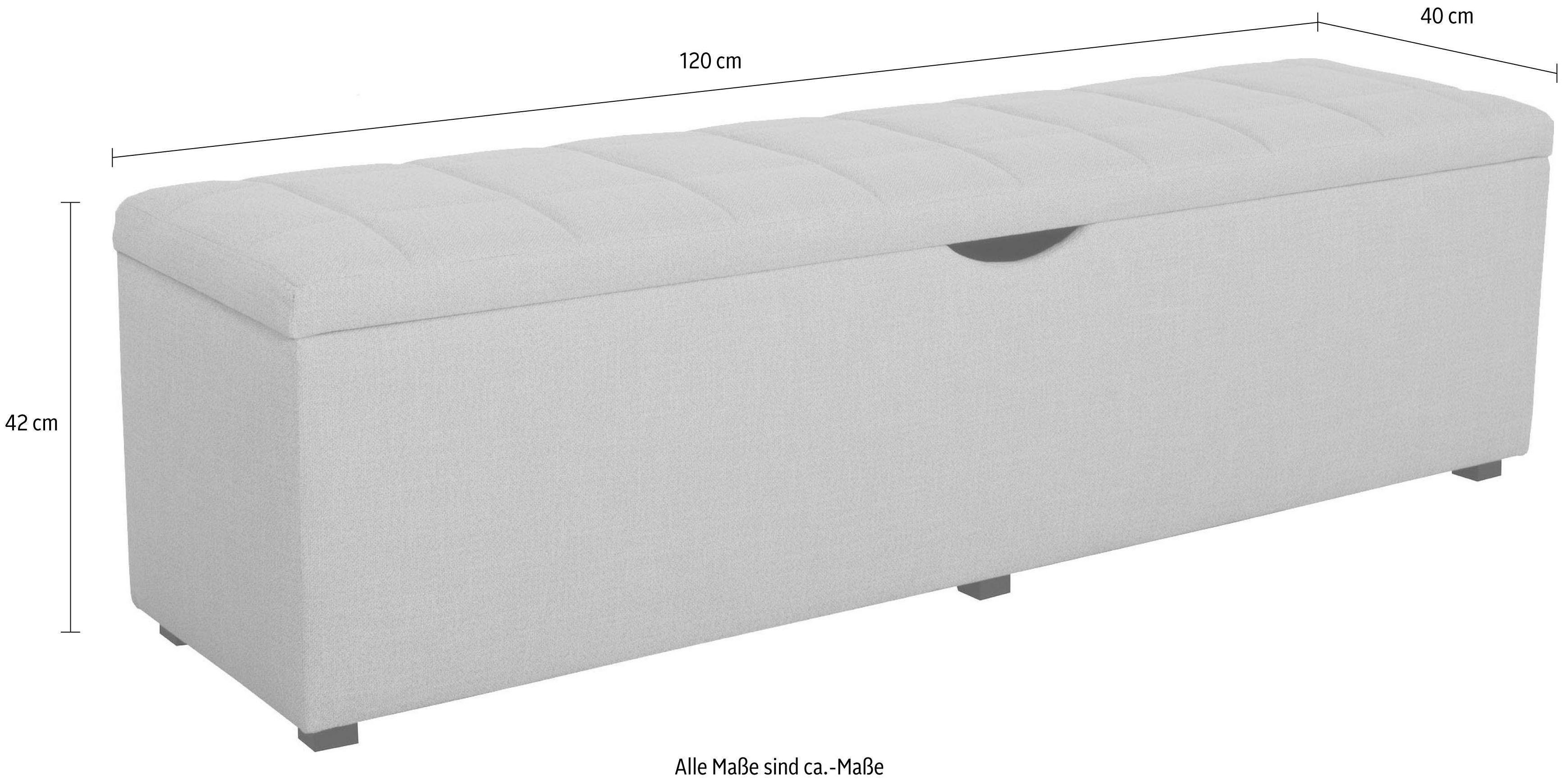 Places of Style Hockerbank Checked, mit Stauraum, Breite 120 cm und 160 cm, als Bettbank geeignet