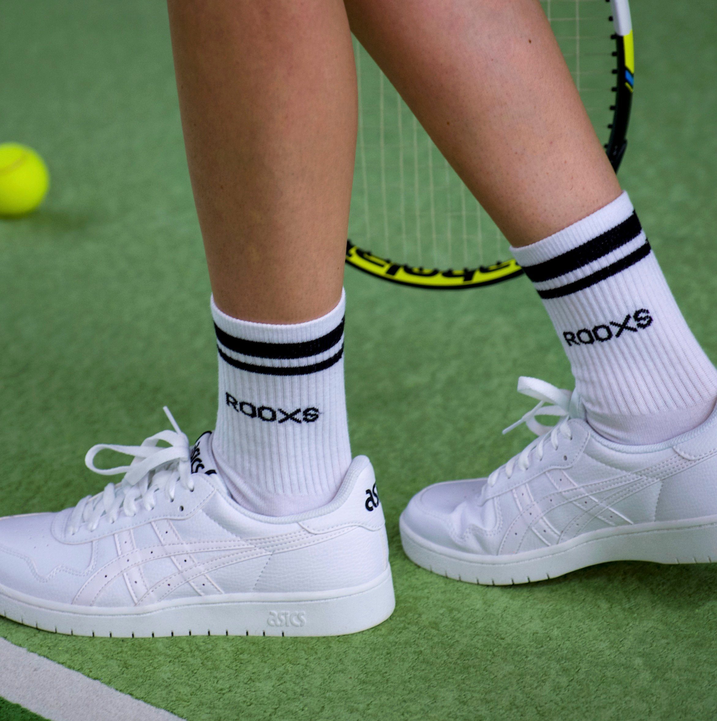ROOXS Sportsocken Hohe Tennissocken für Damen & Herren (3-Paar) Retro Socken mit streifen, Made in EU