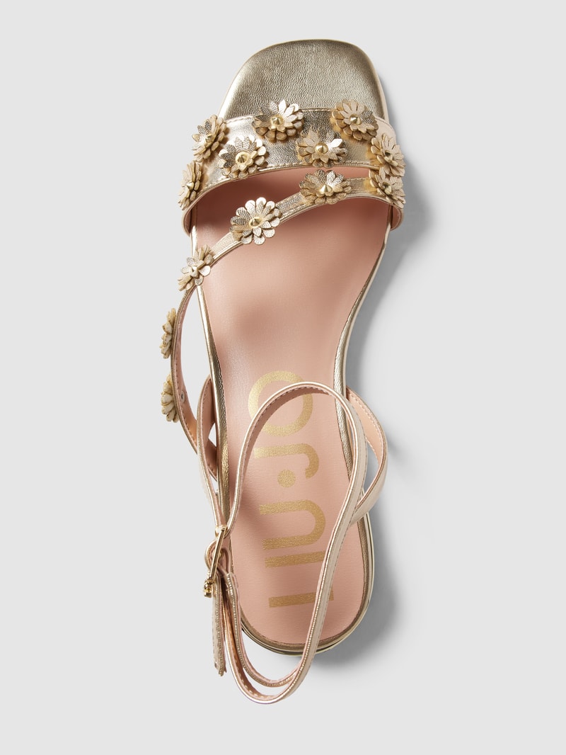Sandalen mit Zierbesatz Modell 'ASTRA' in gold