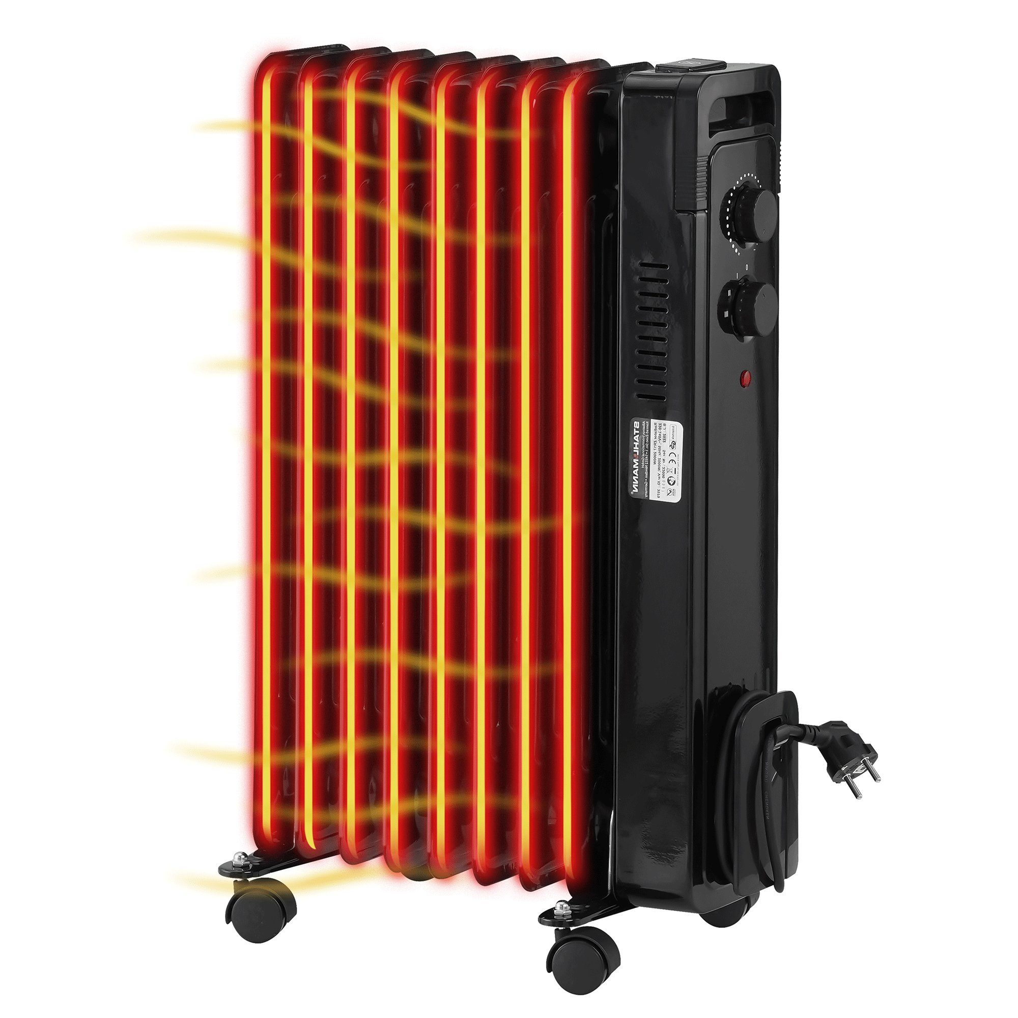 Stahlmann Heizgerät STAHLMANN Radiator Elektroheizung ZR17, 1500 W, Heizung Elektrisch mit Thermostat und 3 Heizstufen, Heizgerät