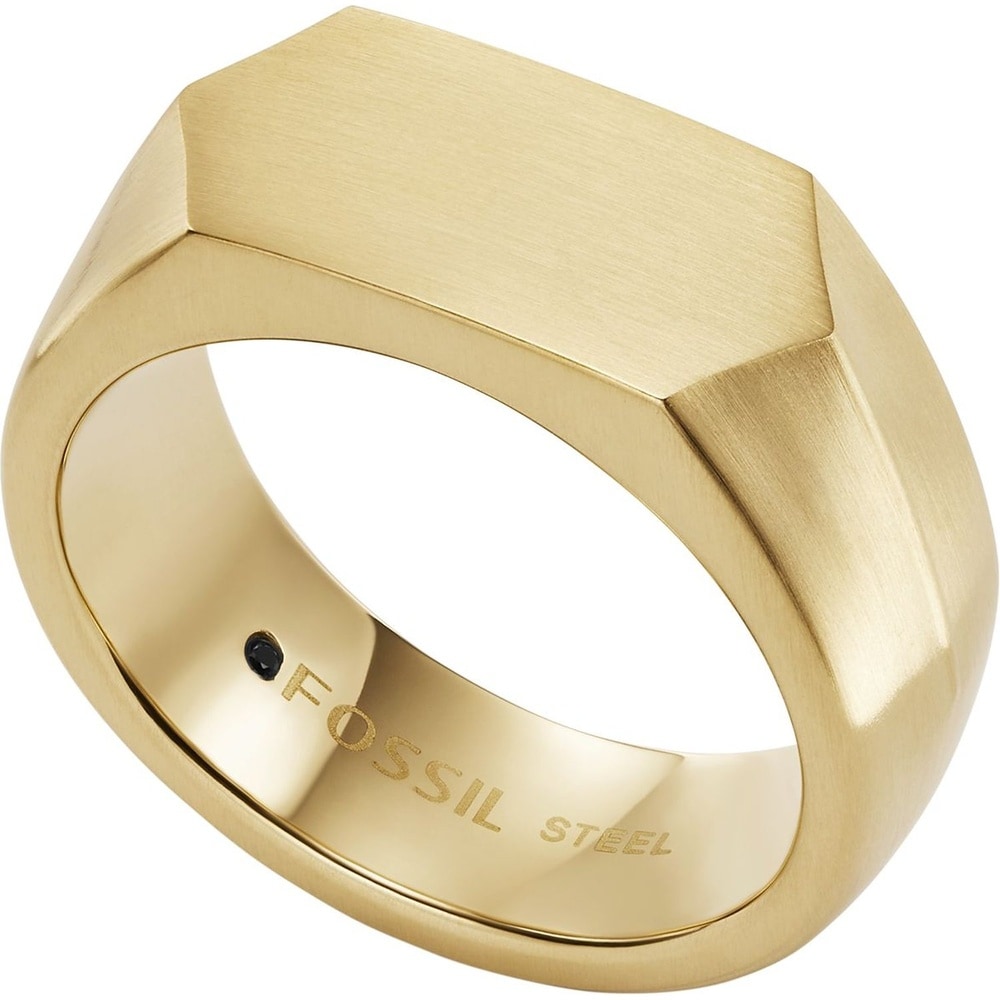 Fossil Bague pour hommes Acier inoxydable or Bague