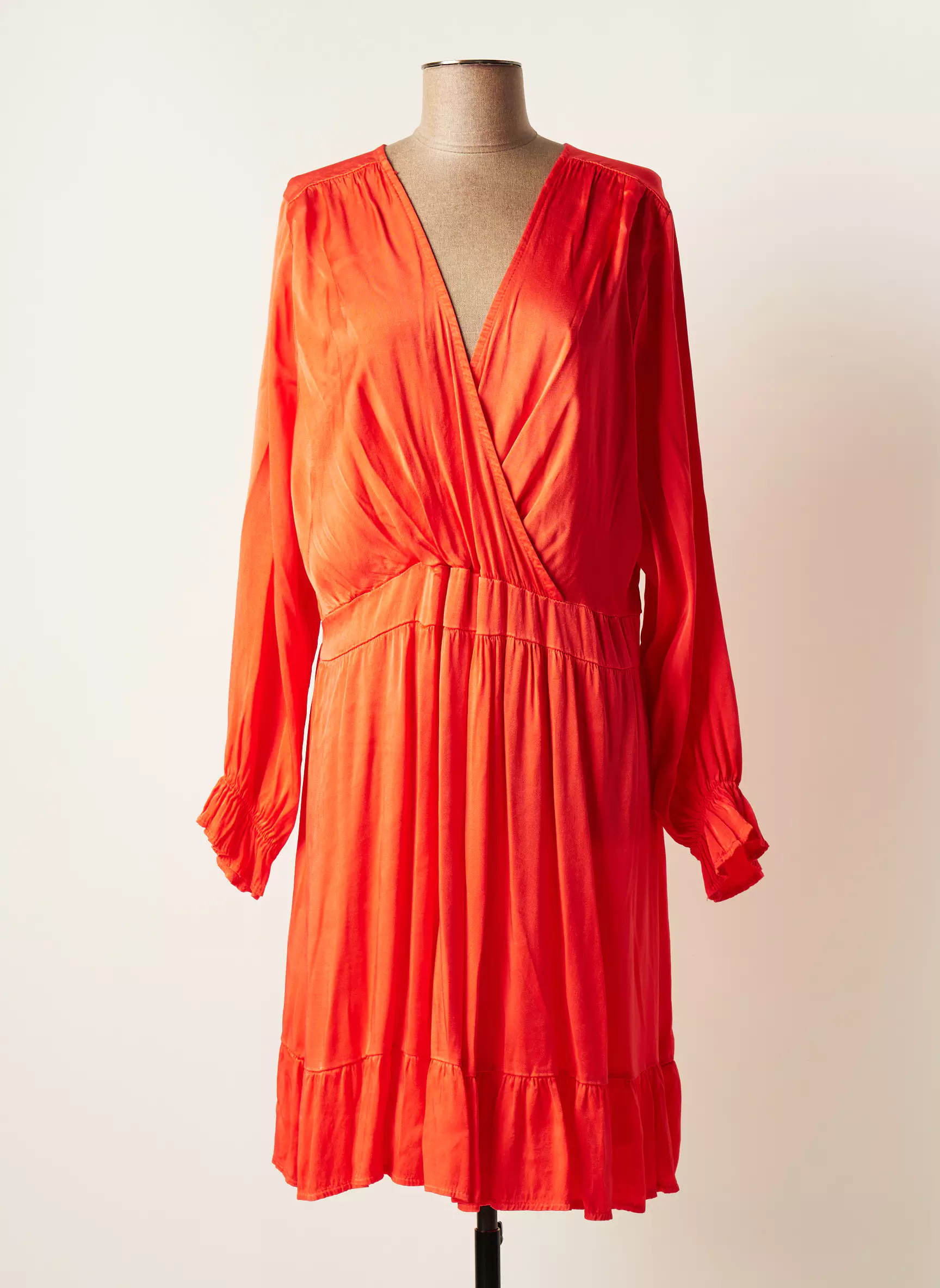 Piment Rouge Robes Mi Longues Femme couleur orange