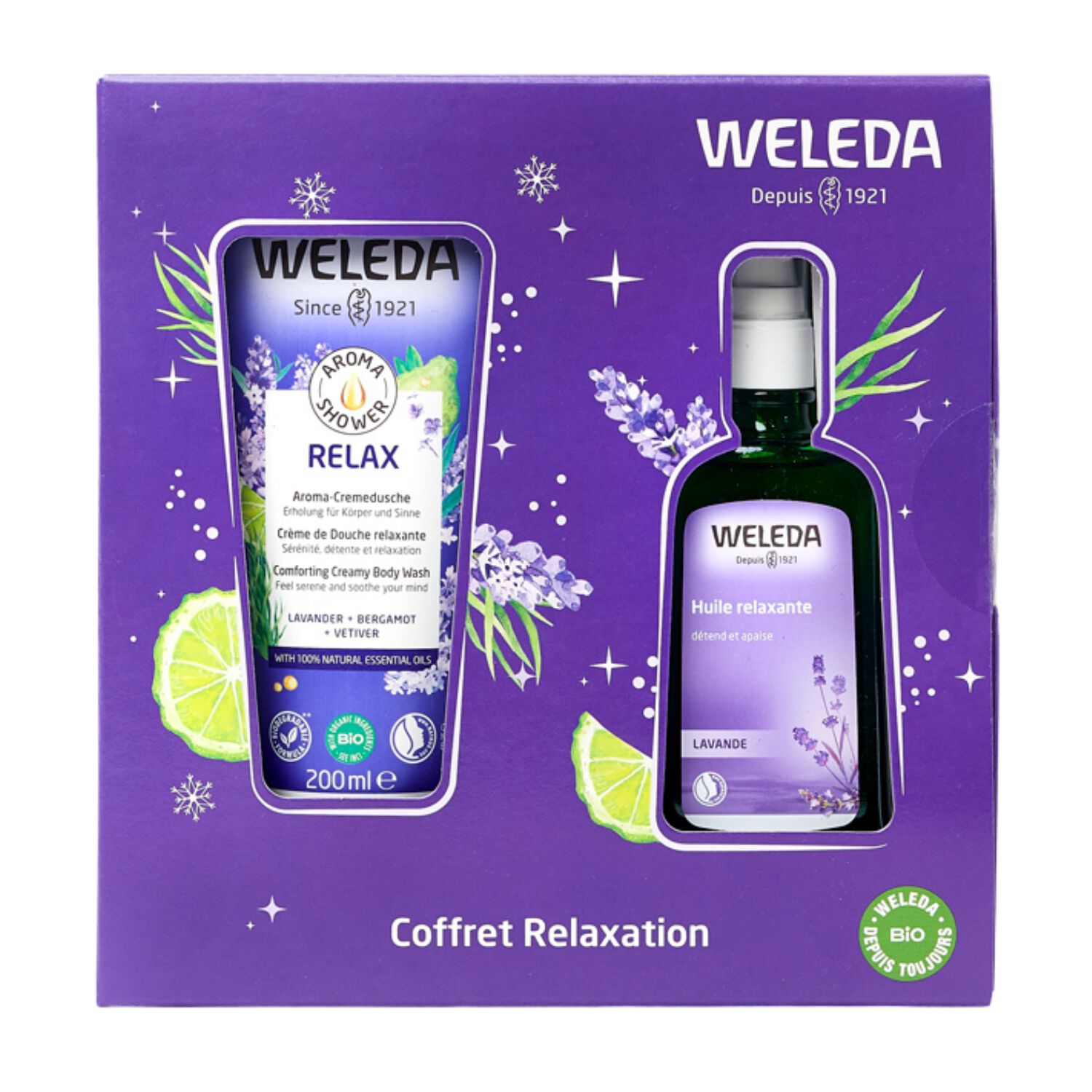 Weleda Relaxation Coffret Crème Douche 200 ml + Huile 100 ml