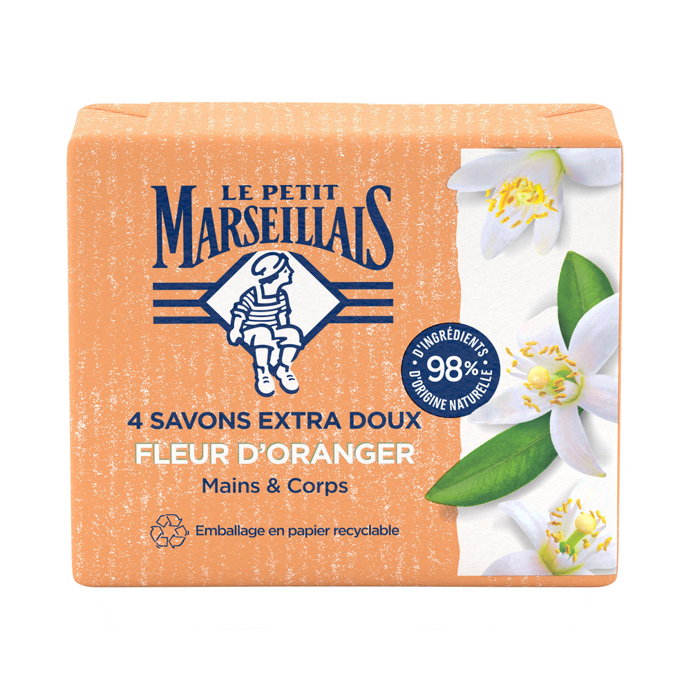 le petit marseillais Lot Savon Extra Doux à la Fleur d'Oranger Savon