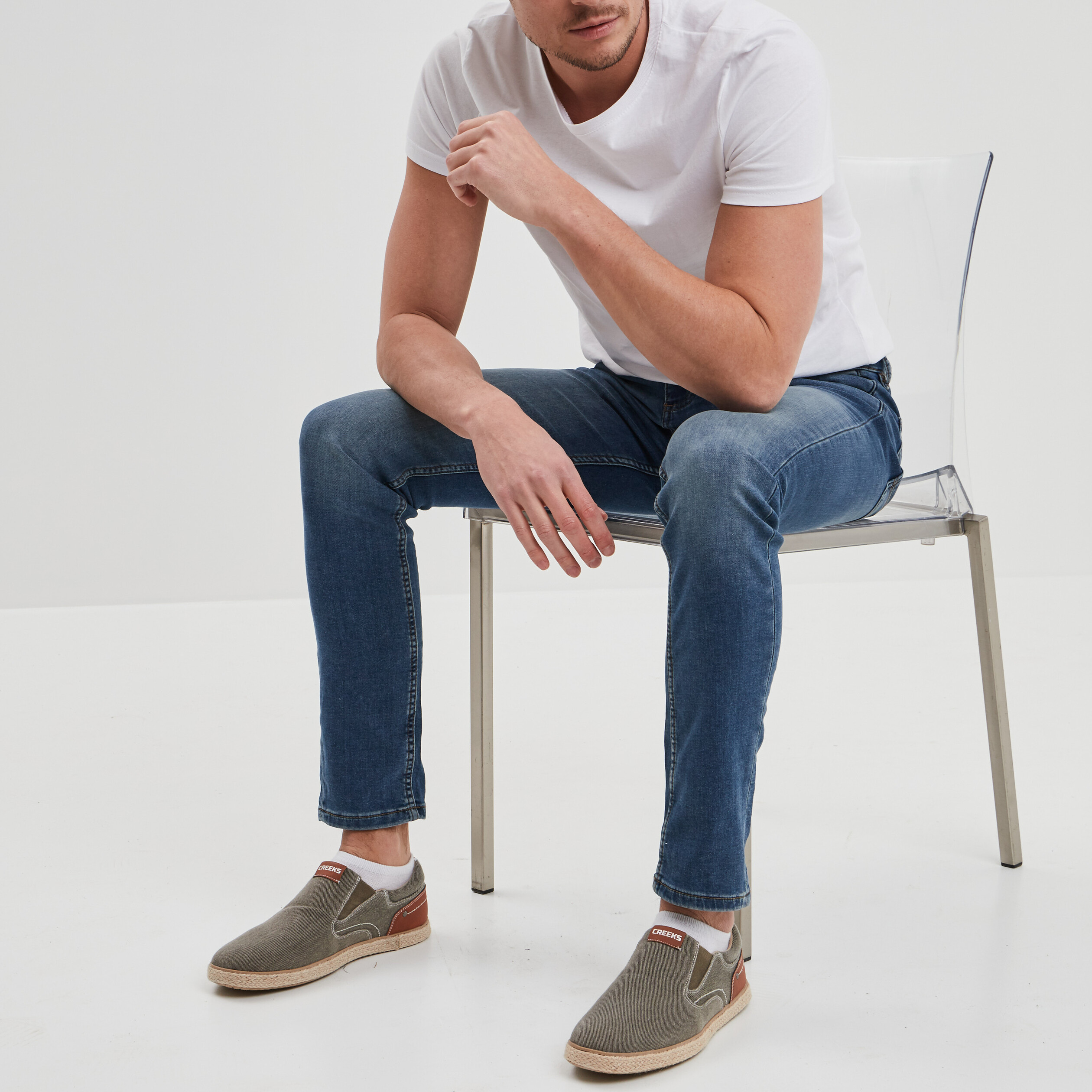 Loafers emboîtants Creeks vert kaki homme | La Halle