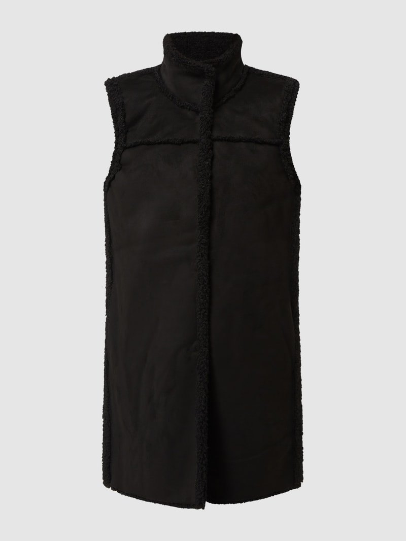 Weste in Shearling-Optik in schwarz