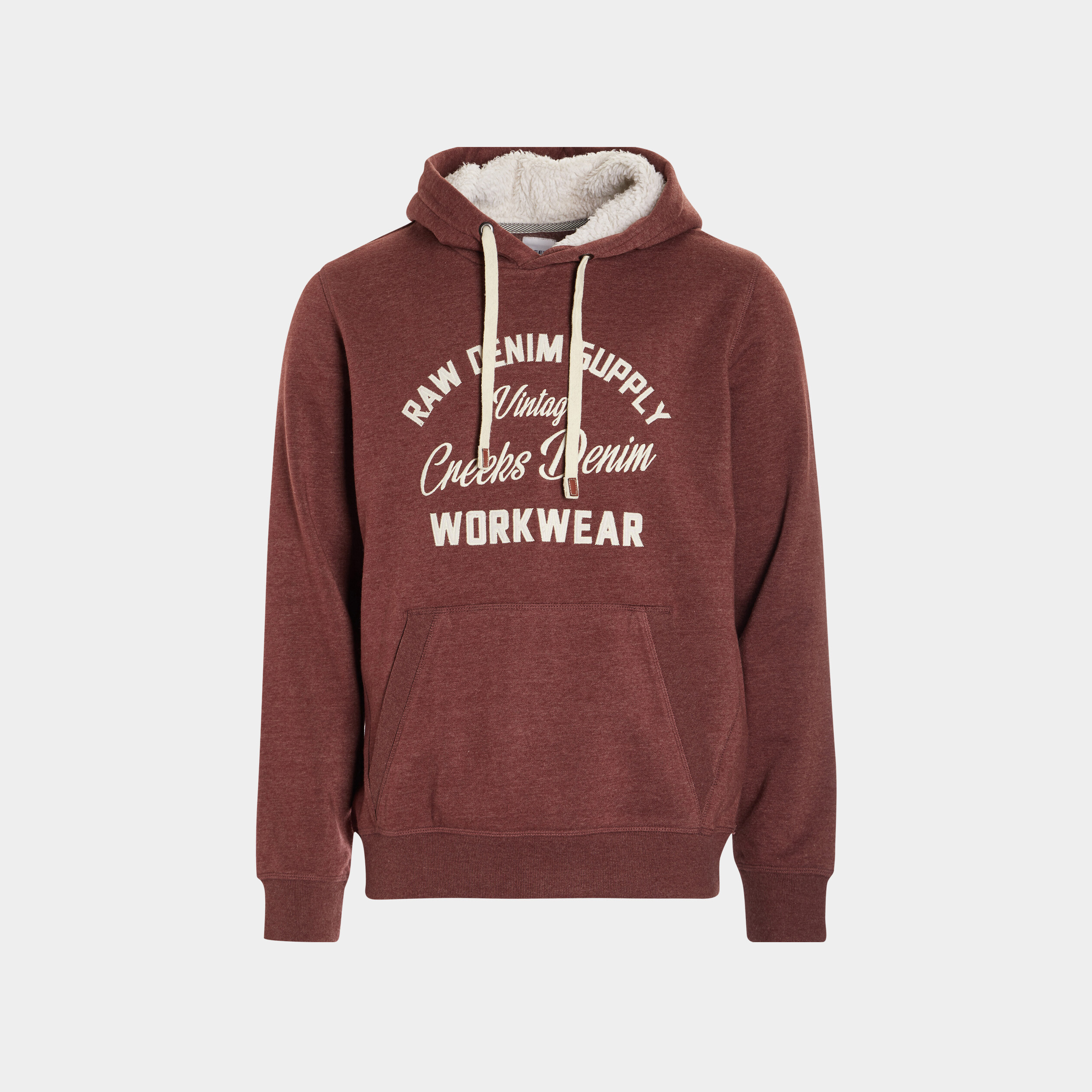 Gilet à capuche hoodie Creeks bordeaux homme | La Halle