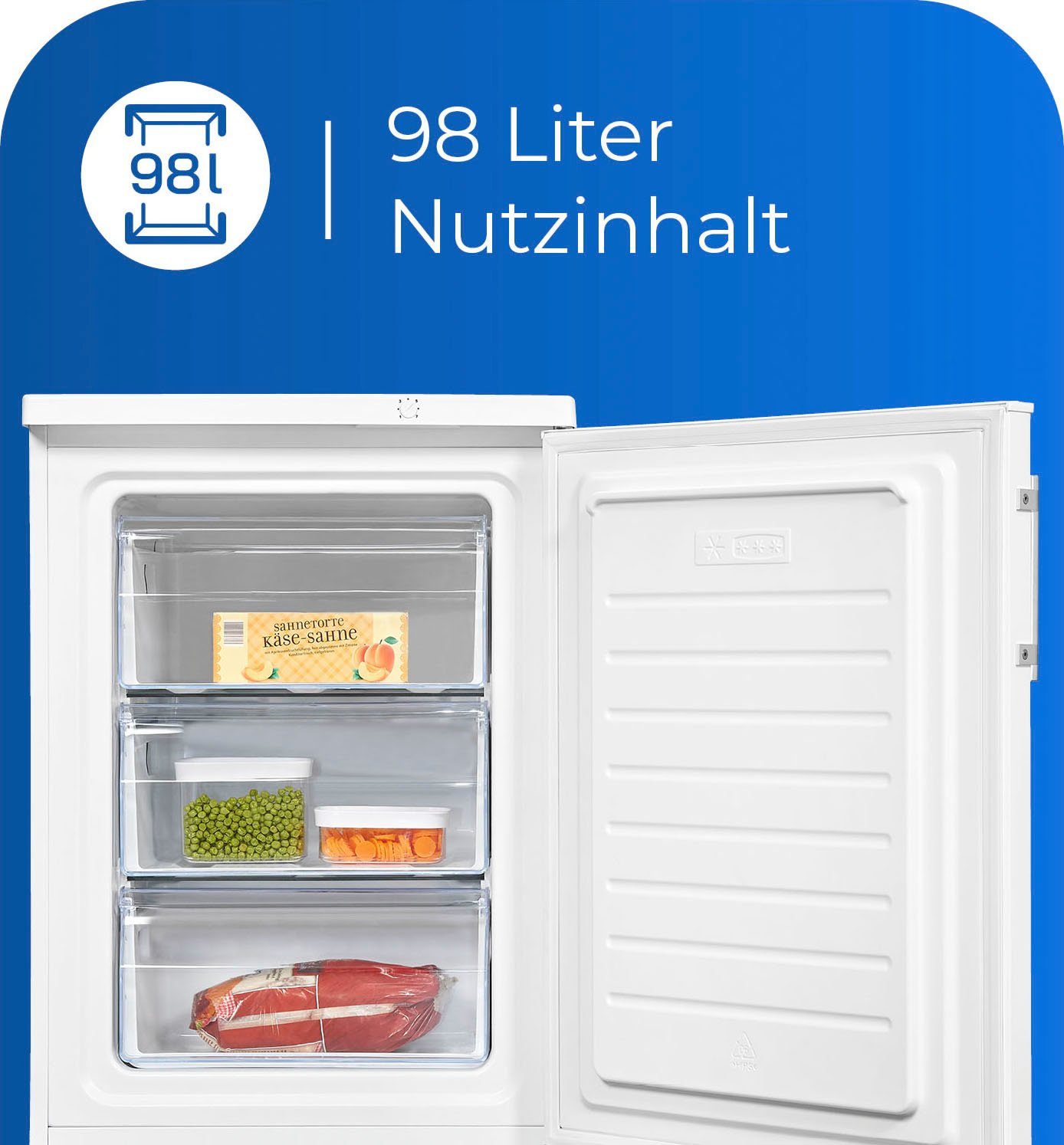 exquisit Gefrierschrank GS18-H-170E weiss, 85,0 cm hoch, 60,0 cm breit