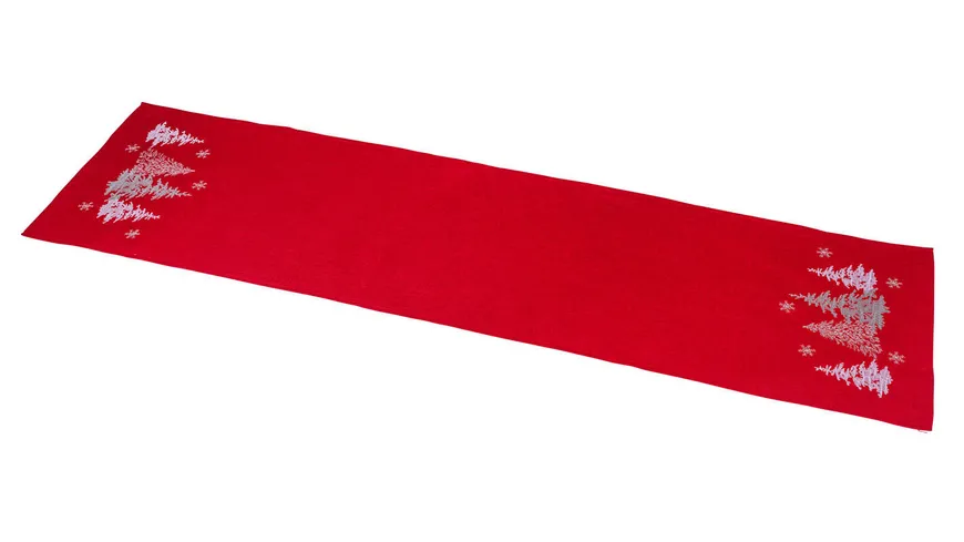 Tischläufer rot, silber