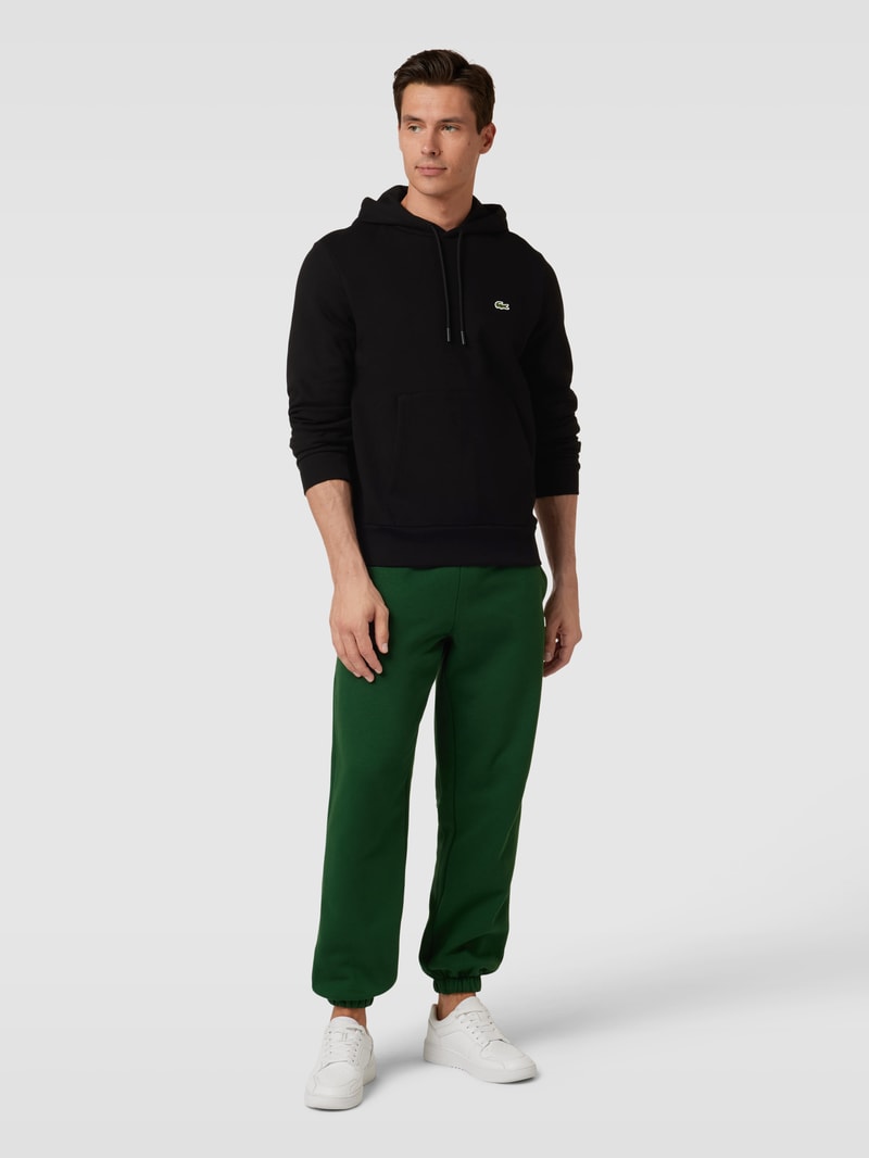 Hoodie mit Label-Detail in schwarz