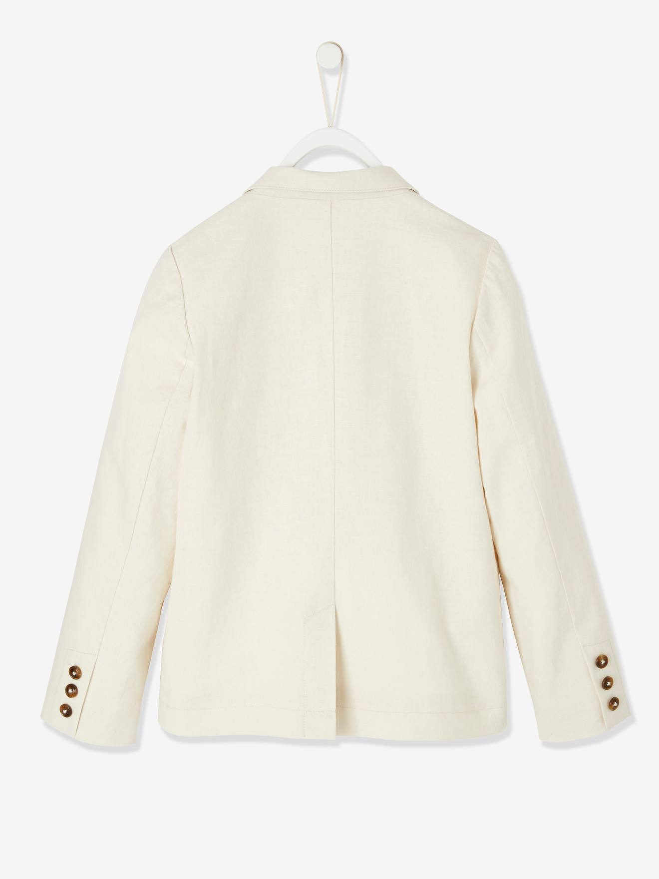 Veste de cérémonie garçon en coton/lin marine foncé