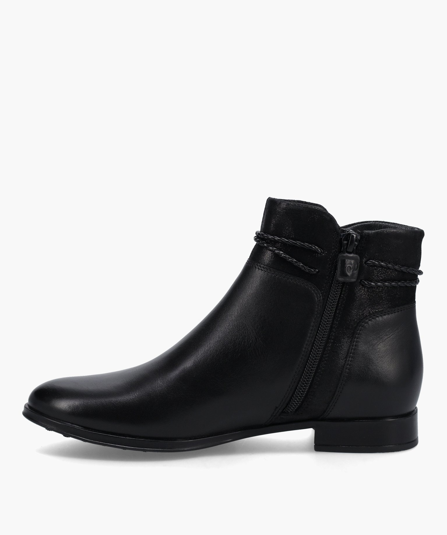 Boots femme dessus cuir uni et cuir fantaisie – Pierre Cardin noir | GEMO