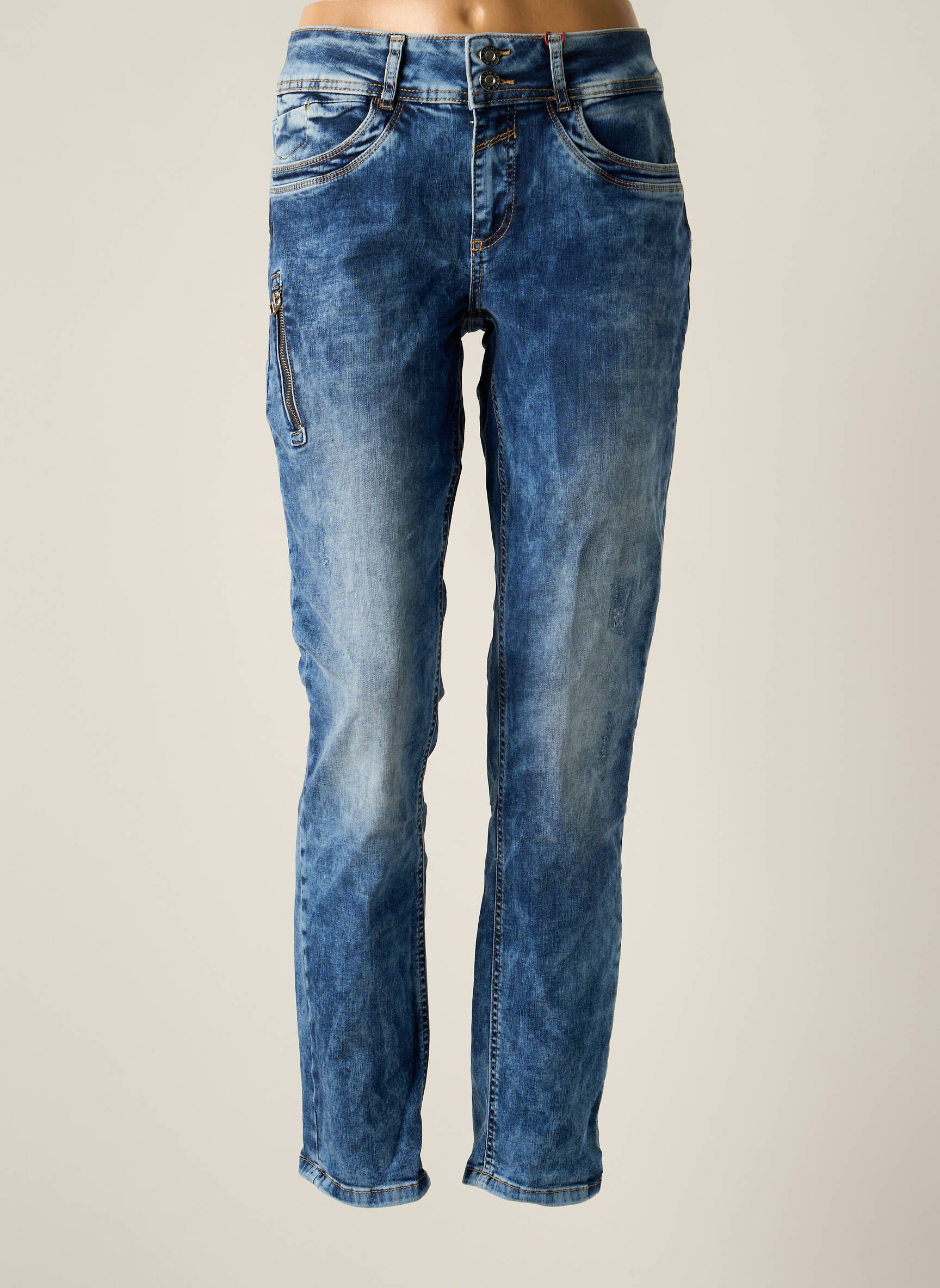 Street One Jeans Coupe Slim Femme couleur bleu