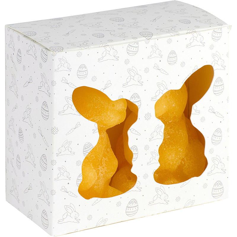 Påskehare lys 2-pk 6x9,3 cm parafin gul