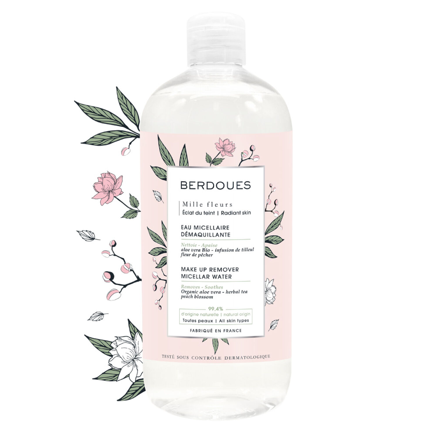 Berdoues Mille Fleurs Eclat Eau Micellaire Démaquillante Aloe Vera Bio