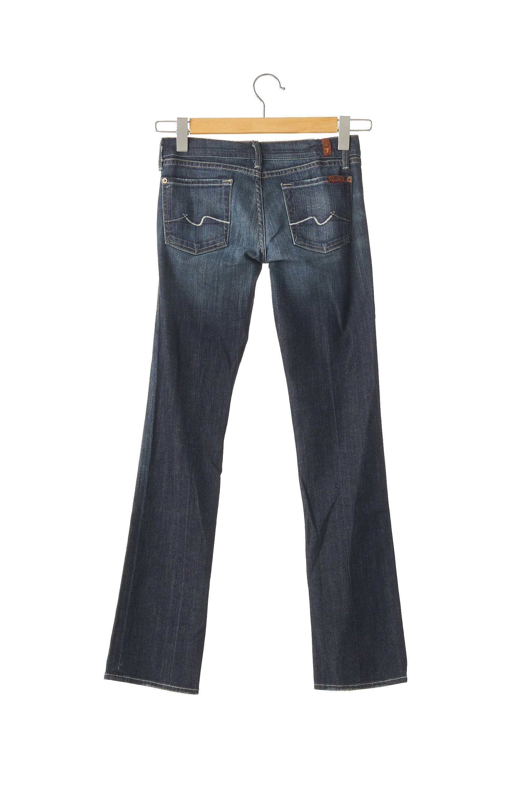 7 For All Mankind Jeans Coupe Droite Femme couleur bleu