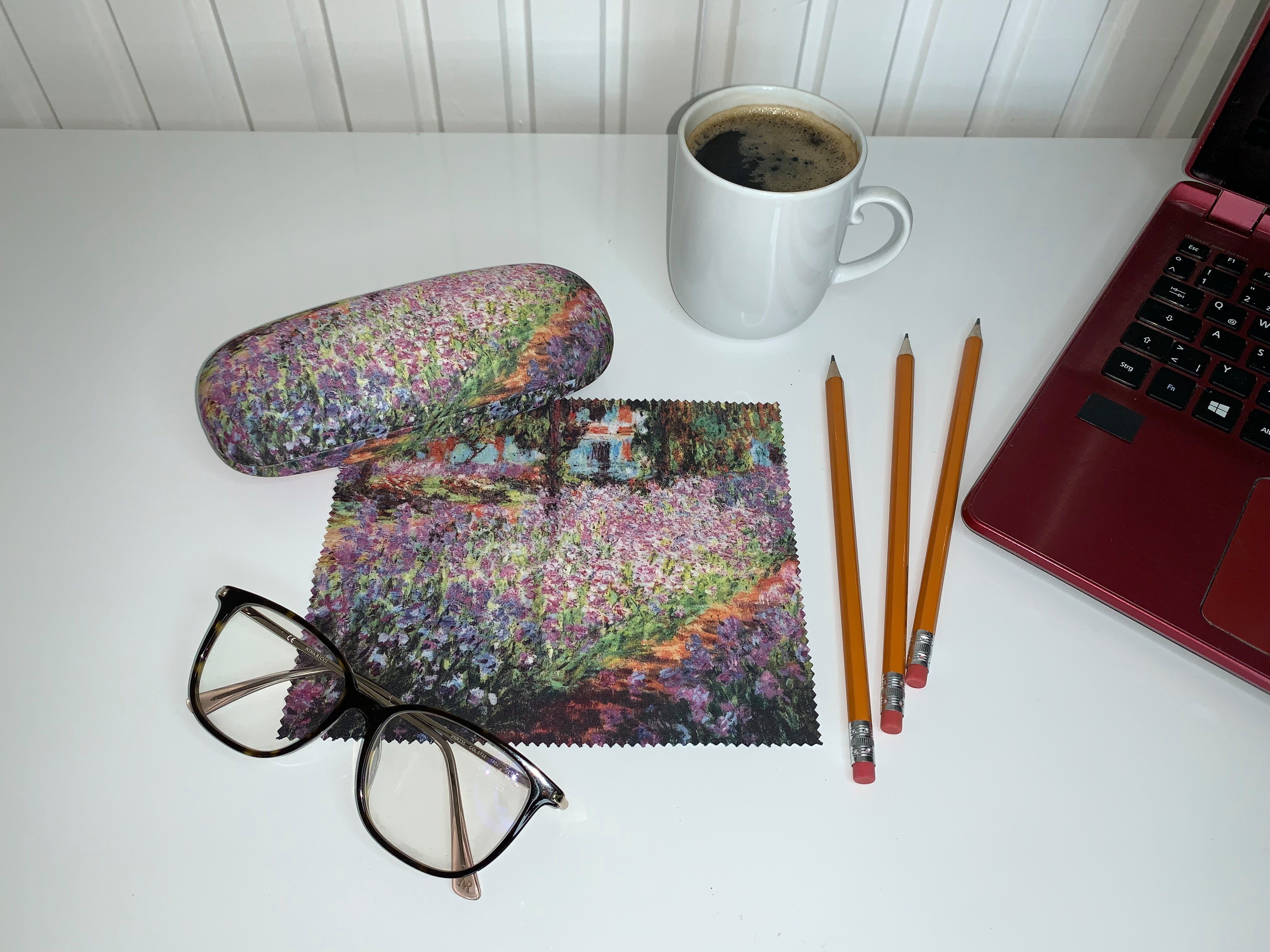 von Lilienfeld Brillenetui Brillenetui Claude Monet: Der Garten Kunst Motiv Blumen Brillenbox, stabiles mit Mikrofaser bezogenes Hardcase