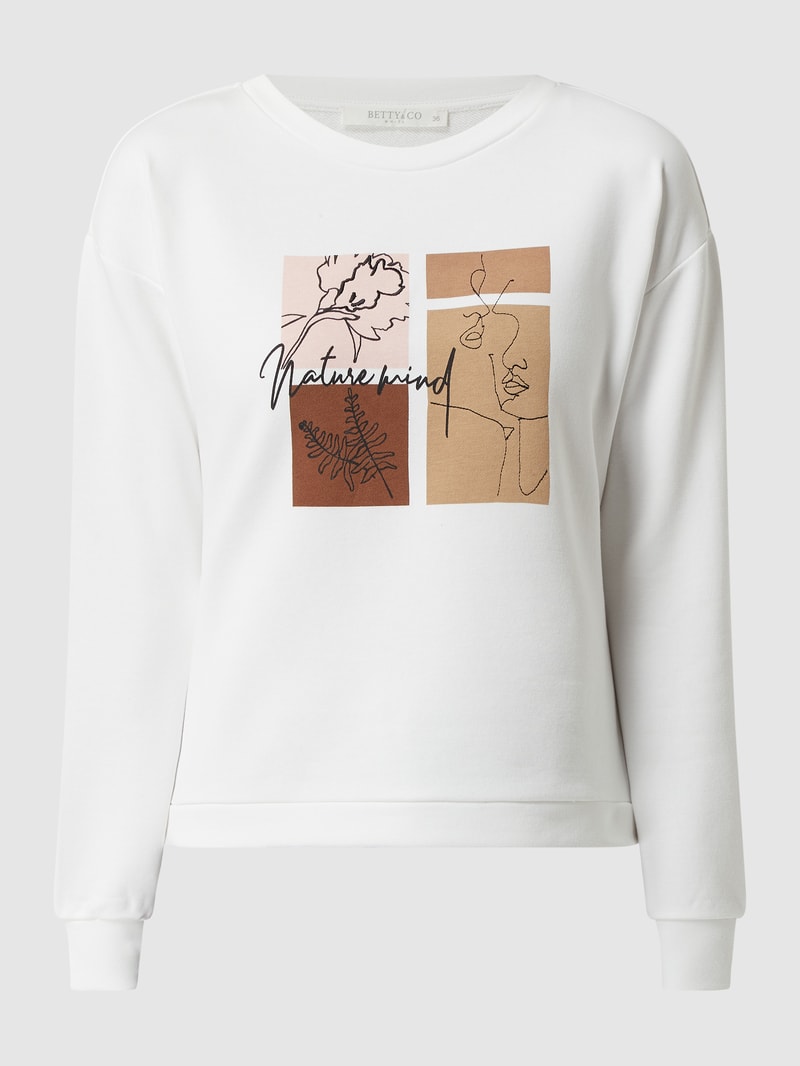 Sweatshirt mit Stickereien in offwhite