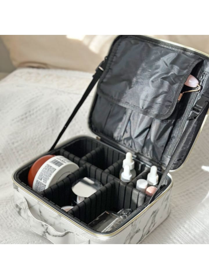 Intirilife Make Up Tasche in Marmor Optik in Gau - Weiß günstig kaufen onesize