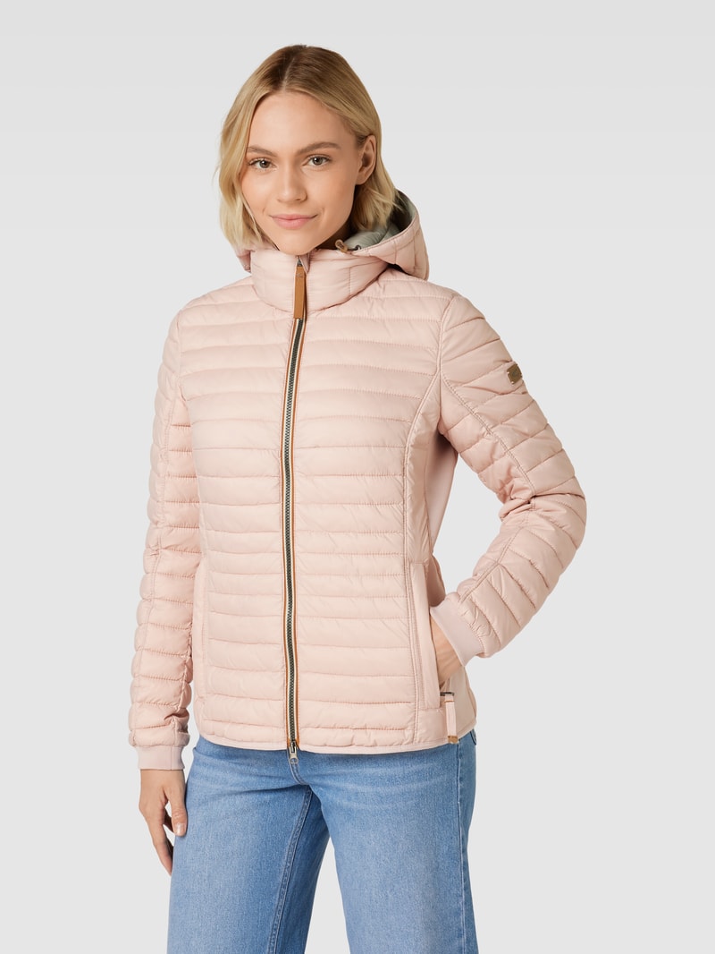 Steppjacke mit Label-Details in rosé