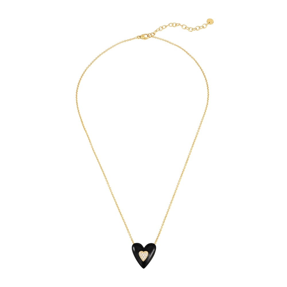 Glanzstücke München Chaîne Coeur Argent sterling Oxyde de zirconium (CZ) en Or jaune collier
