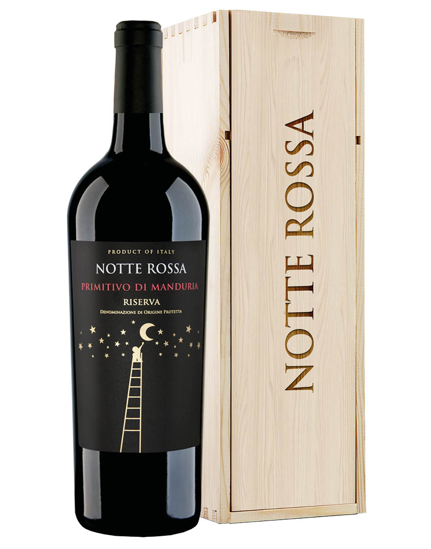 Primitivo di Manduria Riserva DOC 2017 Notte Rossa Magnum 1,5 ℓ, Caisse bois