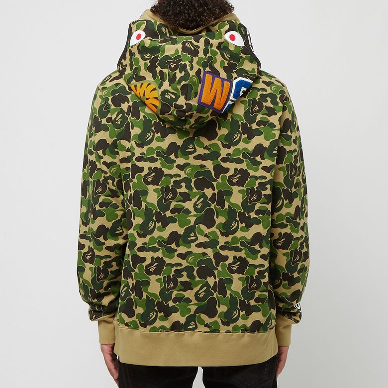 A Bathing Ape Abc Camo Double Shark Full Zip Hoodie green