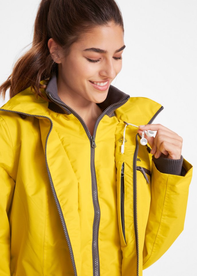 Funktions-Outdoor-Kurzmantel mit Kapuze, 2 in 1-Optik