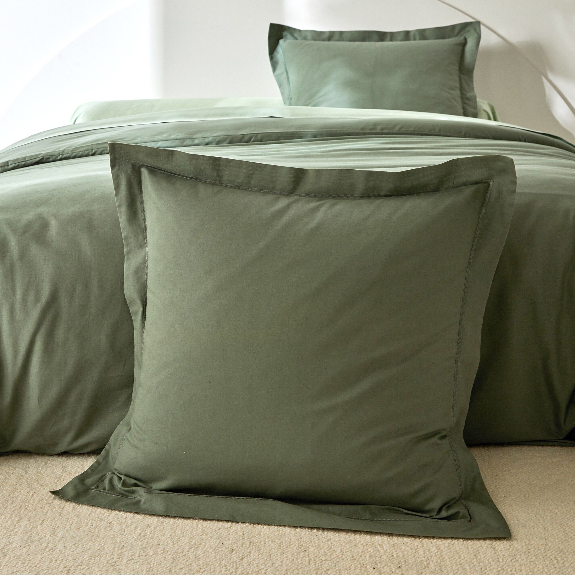 Linge de lit uni polyester-coton Colombine