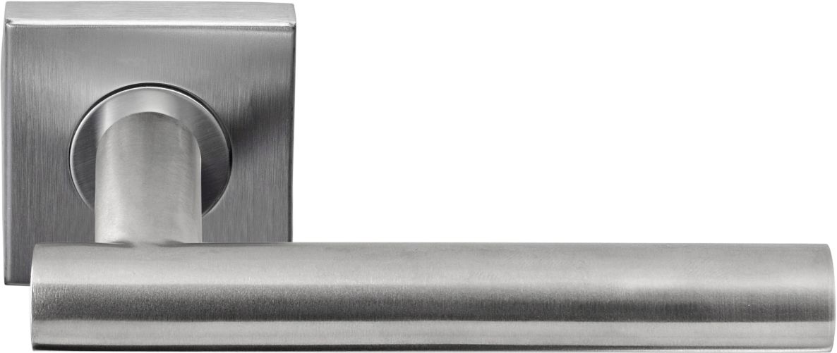 Formani 1501D250INXX0BS BASICS LB7-19BSQR53G spyruoklinė durų rankena ant kvadratinės rozetės, matinio nerūdijančio plieno