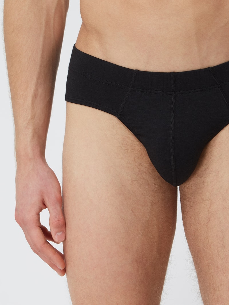 Slip mit Stretch-Anteil im 3er-Pack in schwarz