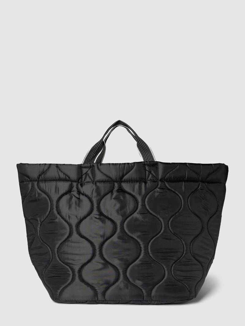 Shopper mit Steppnähten Modell 'QULITED' in schwarz