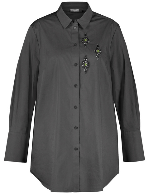 Elegante Longbluse mit Strass-Applikationen