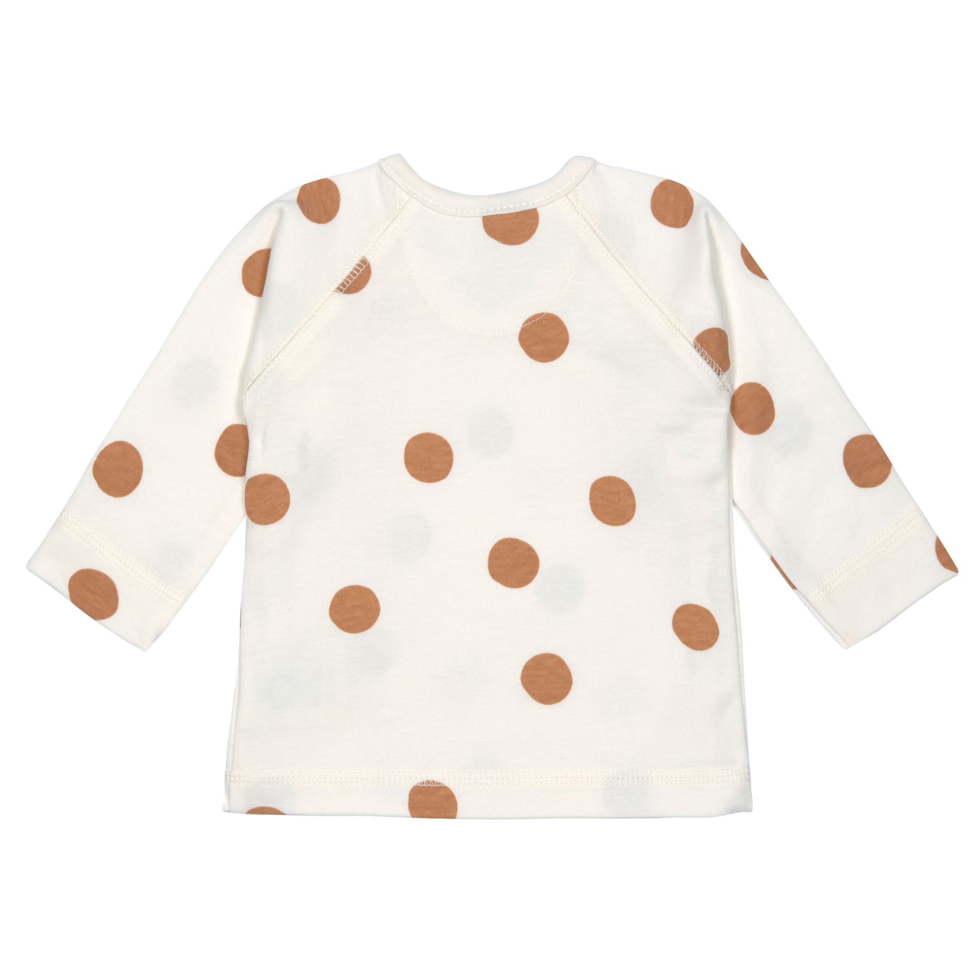 Baby Wickelshirt - Bio Baumwolle, Big Dots, Beige
