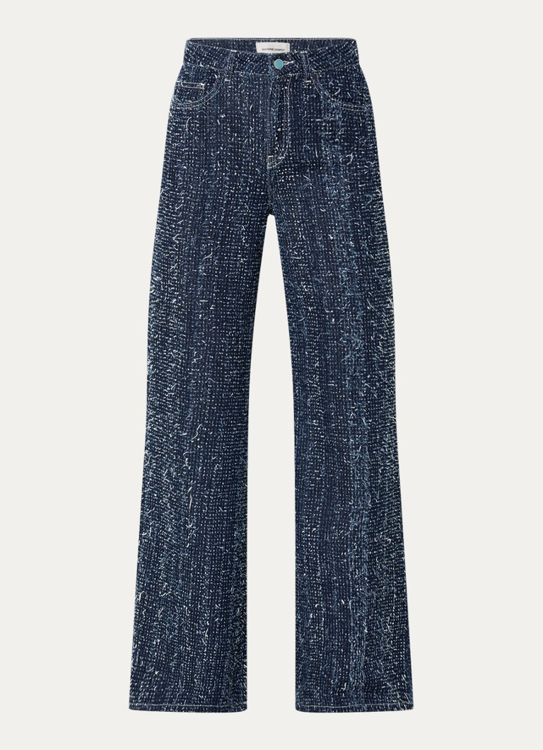 Jeans Jean Thea a vita alta e gamba larga effetto tweed di Fabienne Chapot