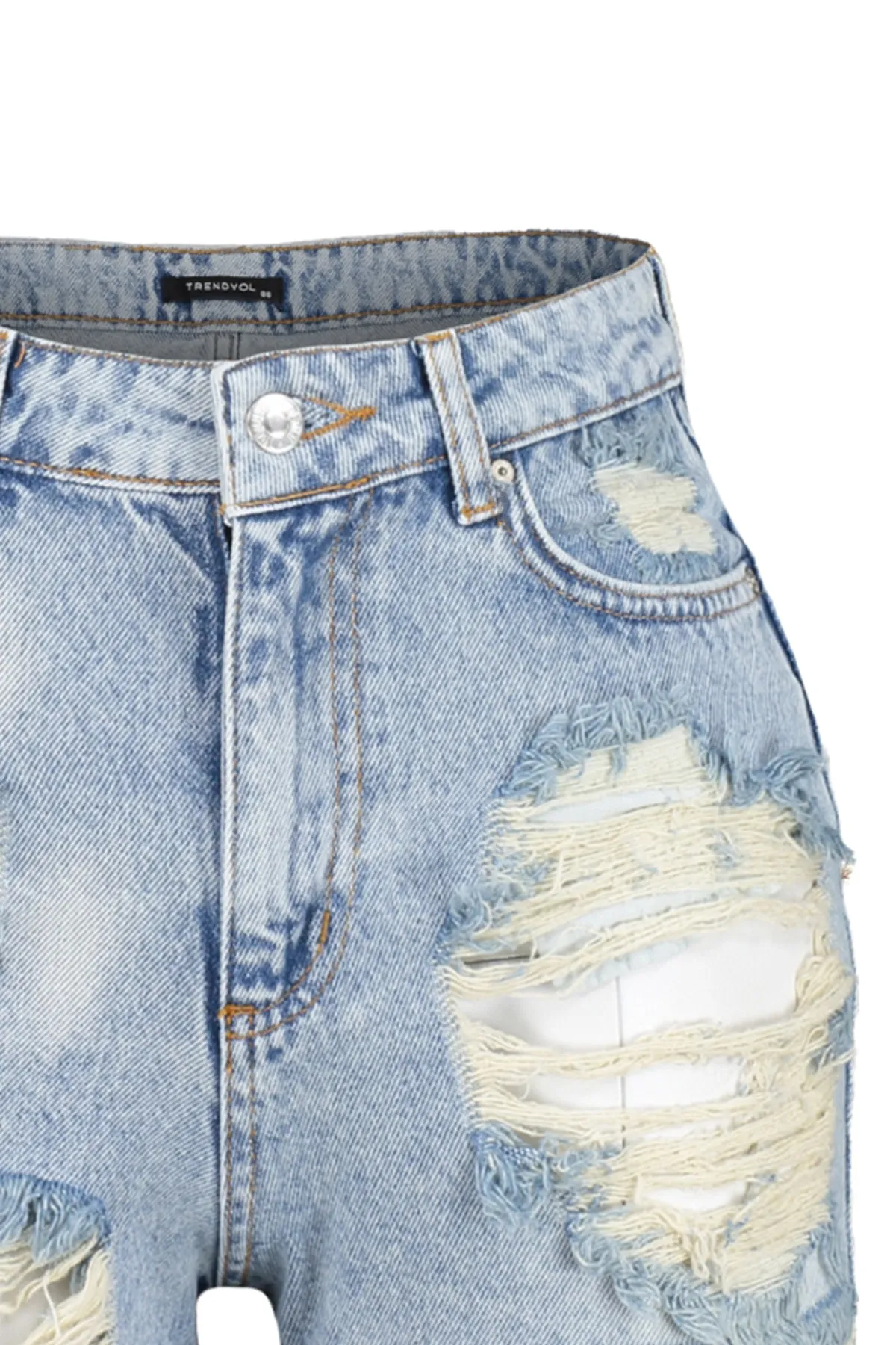 Trendyol Collection  Shorts - Blau - Hoher Bund