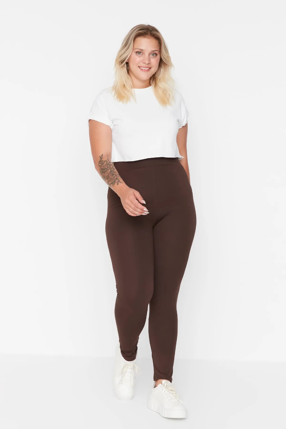 Trendyol Curve  Schwarz-braune 2er-Pack Strickstrumpfhosen TBSSS22TA0057