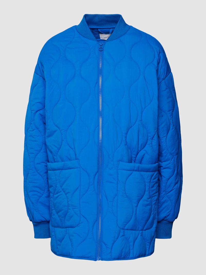 Steppjacke mit Strukturmuster in blau