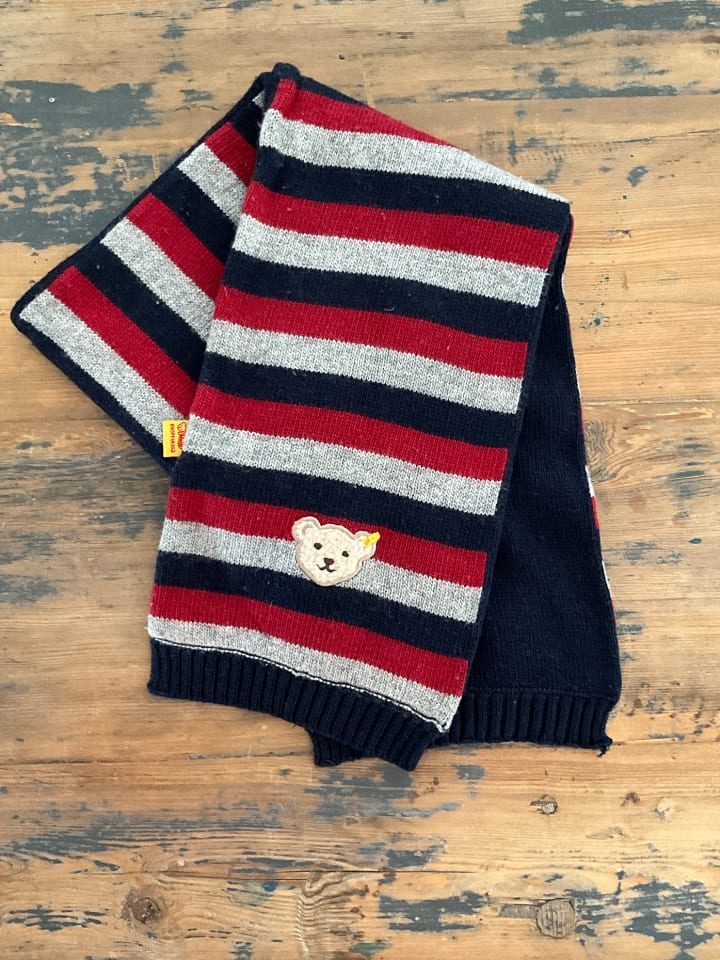 Steiff Schal mit Wollanteil in Dunkelblau/ Rot/ Grau günstig kaufen 74-86