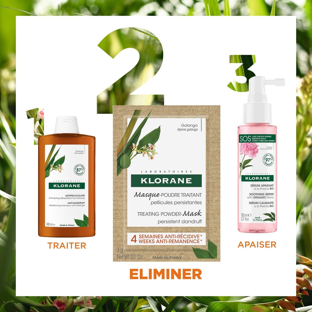 Klorane Klorane — Masque-Poudre Traitant Antipel liculaire au Galanga 8 u Masque poudre