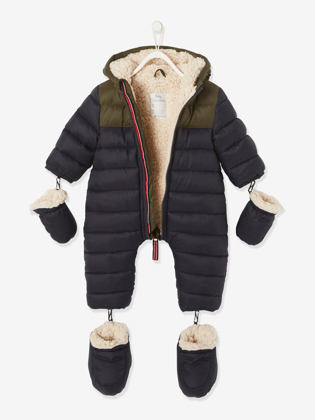 Combi-pilote bébé doublée et matelassée encre