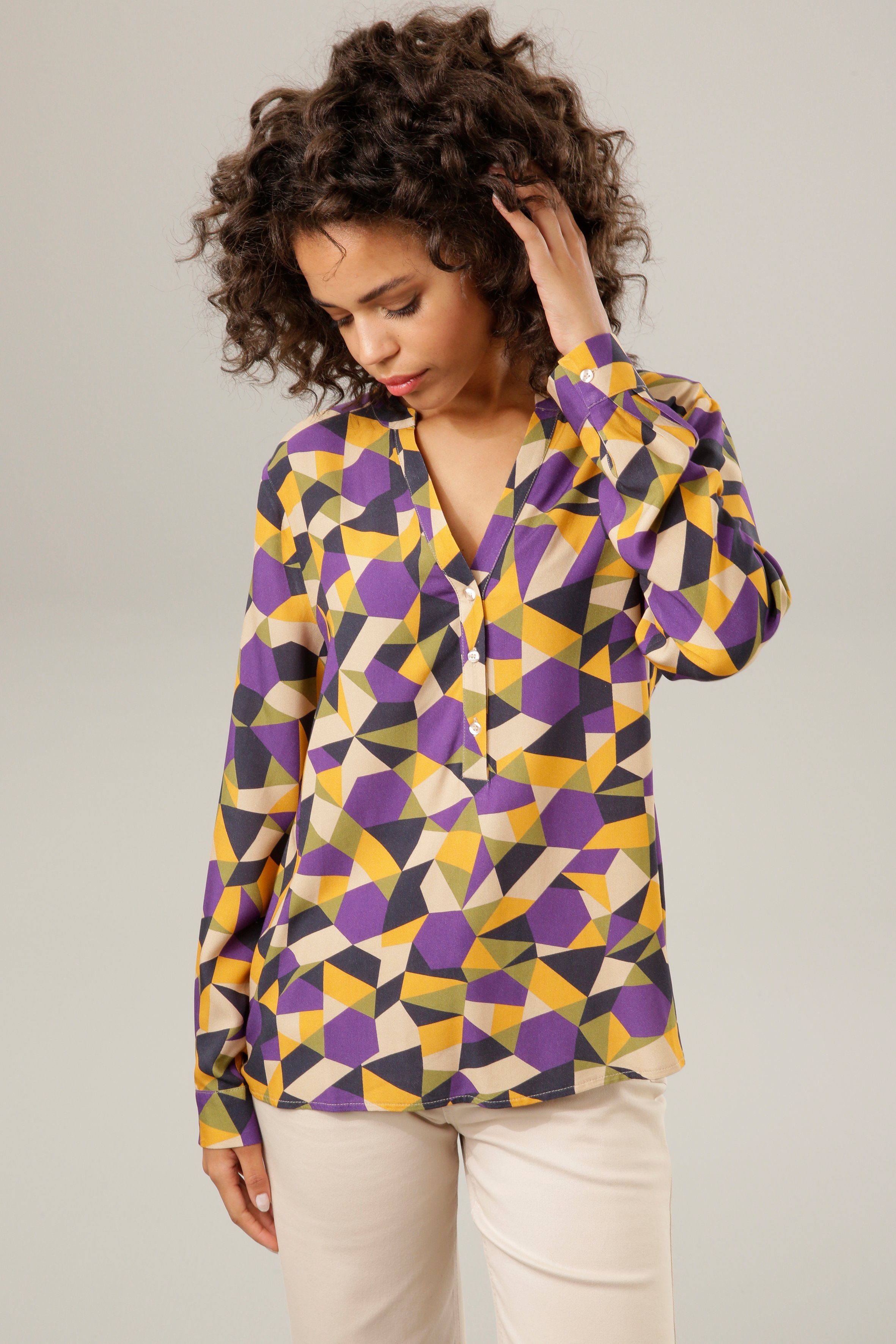 Aniston CASUAL Schlupfbluse mit graphischem Retrodruck