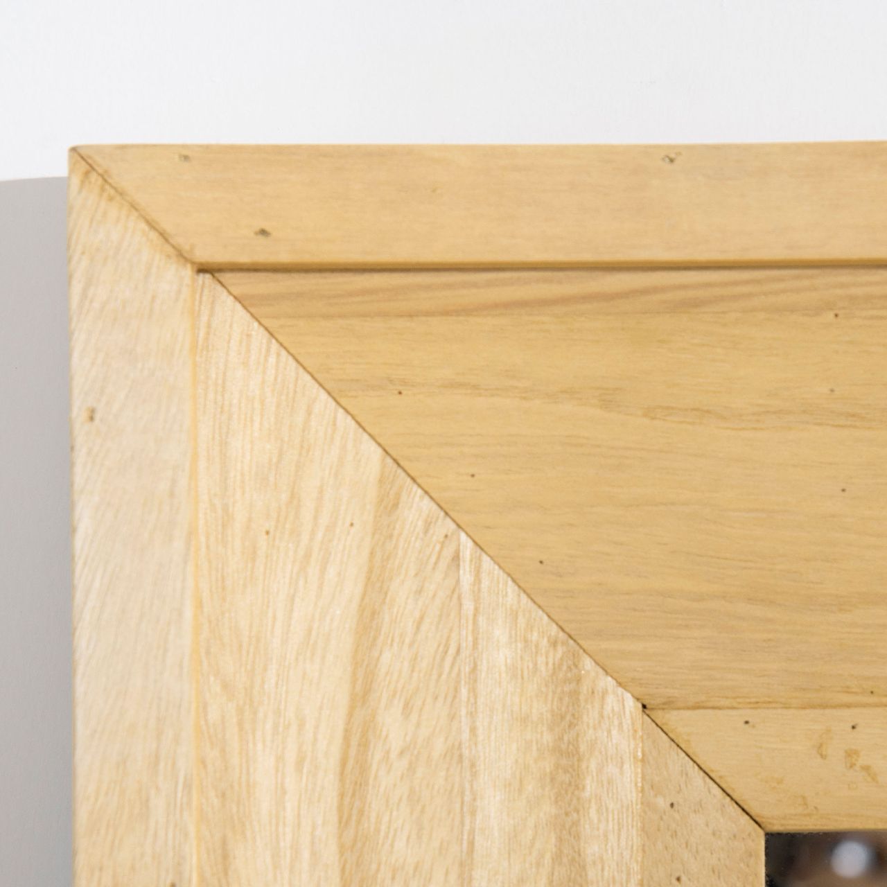 HOMCOM Wandspiegel Hängespiegel 150 x 60cm Garderobenspiegel Ganzkörperspiegel Flurspiegel mit Holzrahmen Wohnzimmerspiegel für Schlafzimmer Elegant MDF Tannenholz Natur