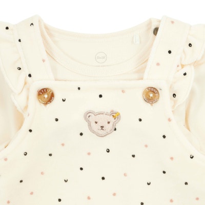 Set Strampler + T-Shirt langarm, beige für Mädchen