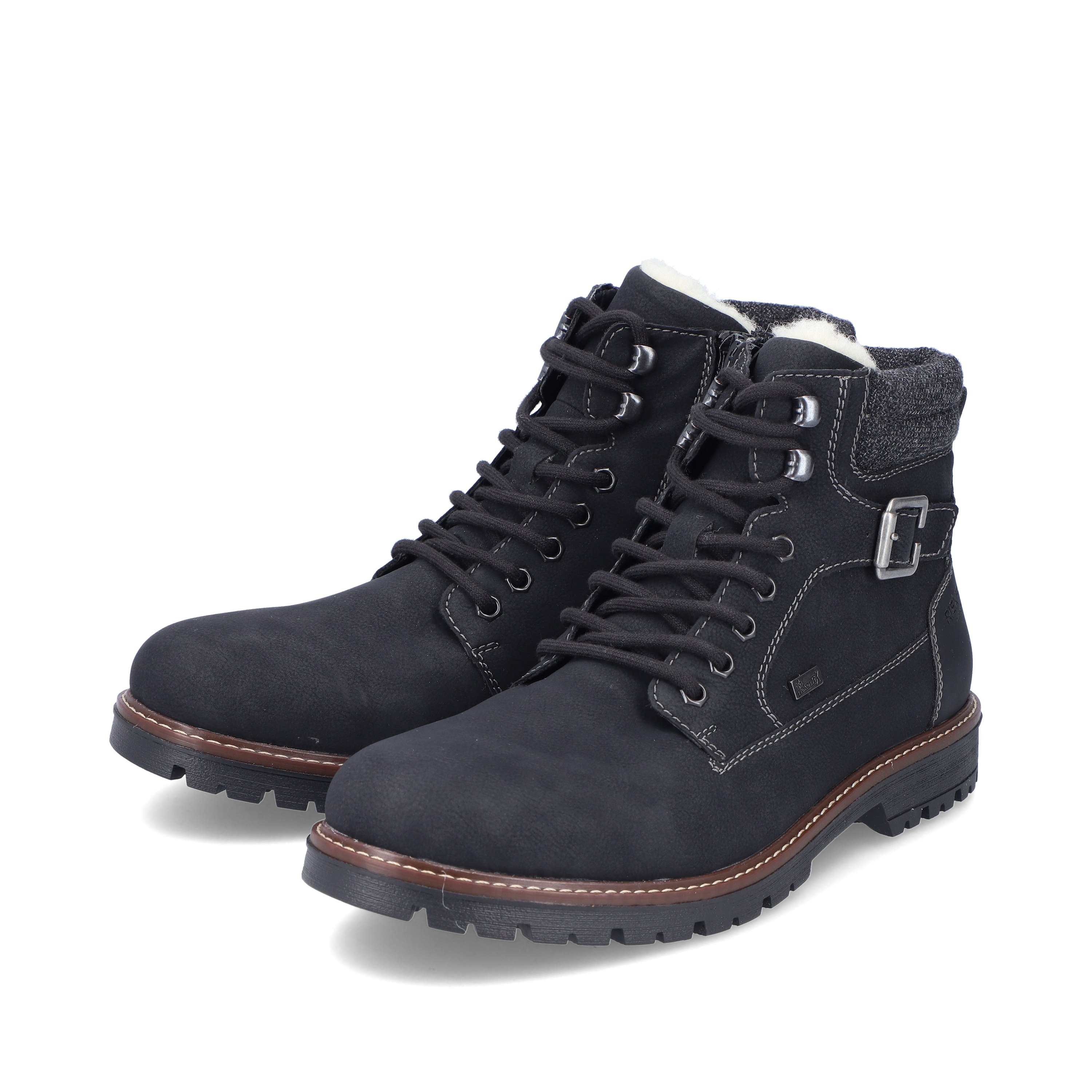 Rieker Herren Schnürstiefel asphaltschwarz