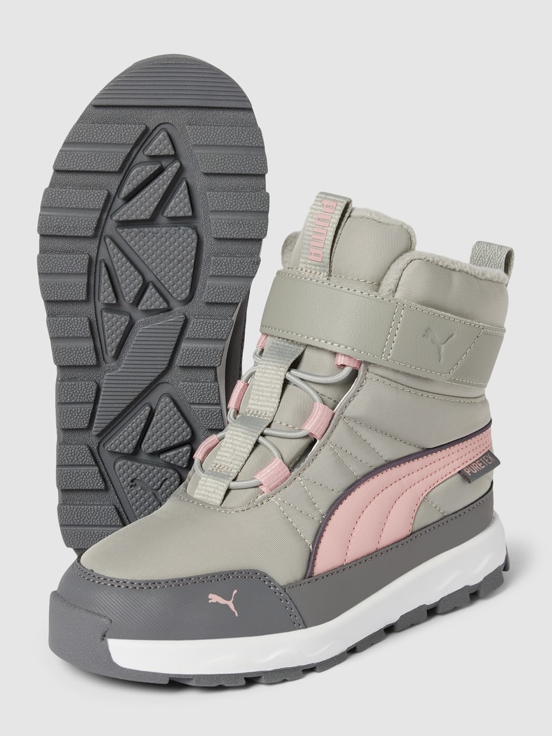Stiefel mit Label-Detail in hellgrau