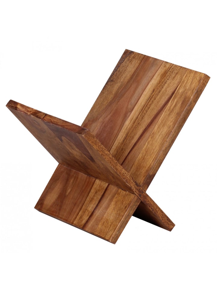 KADIMA DESIGN Zeitungsständer MUMBAI Massivholz X-Form 31 cm in Massivholz günstig kaufen onesize
