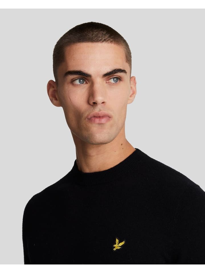 Lyle & Scott Strickpullover in Schwarz meliert günstig kaufen